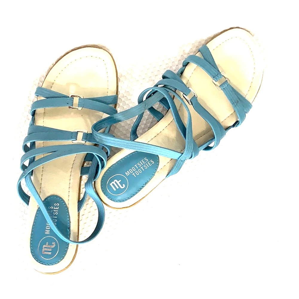 Mootsies Tootsies Super Comfy Blue Elastic Sandal